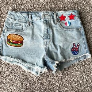 High rise jean short